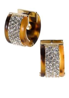 Michael Kors Jewelry Tort Clear Pave Earrings