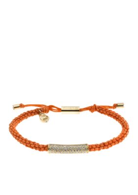 Michael Kors Jewelry Orange Macrame and Barrel Bracelet