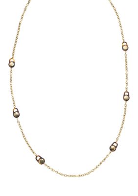 Michael Kors Jewelry Gold and Tortoise MK Station Necklace