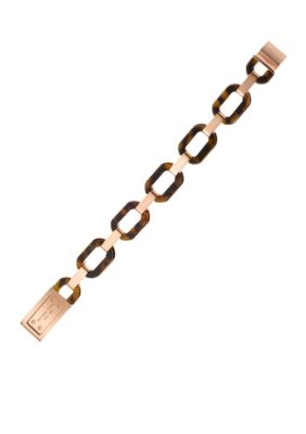 Michael Kors Jewelry Rose Gold Tortoise Medium Anchor Link Bracelet