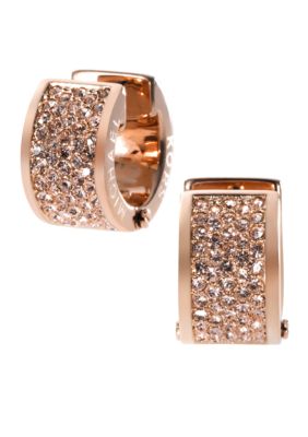 Michael Kors Jewelry Rose Gold Pave Huggie Earring