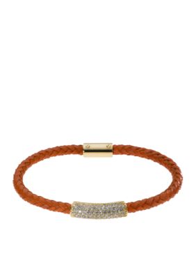 Michael Kors Jewelry Orange Leather Bracelet