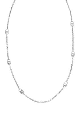 Michael Kors Jewelry Silver Station Long Necklace