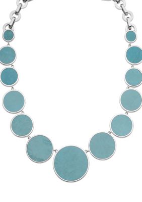 Michael Kors Jewelry Silver and Turquoise Necklace