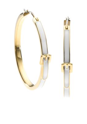 Michael Kors Jewelry Bedford Buckle Medium Hoop Earring