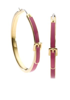 Michael Kors Jewelry Bedford Buckle Medium Hoop Earring