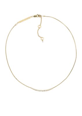 Michael Kors Jewelry Gold Pave Bar Necklace