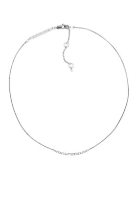 Michael Kors Jewelry Silver Pave Bar Necklace