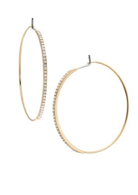 Michael Kors Jewelry Gold Pave Medium Whisper Hoop Earrings