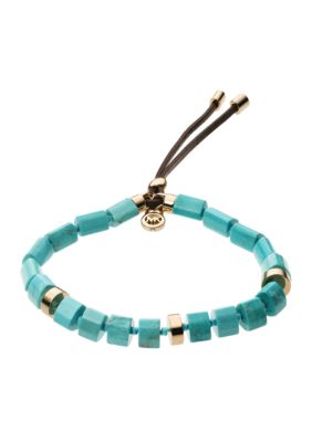 Michael Kors Jewelry Gold and Turquoise Stretch Bracelet
