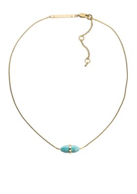 Michael Kors Jewelry Gold and Turquoise Geode Necklace