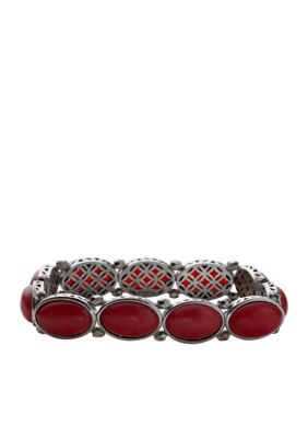 Fossil Stretch Oval Watermelon Bracelet