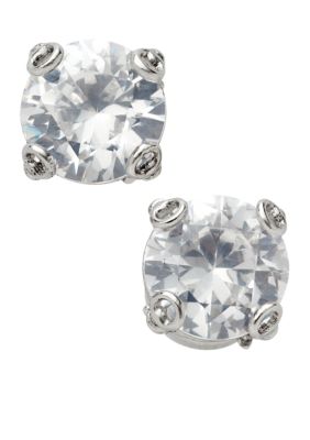 Fossil Clear Crystal Cubic Zirconia Stud Earrings