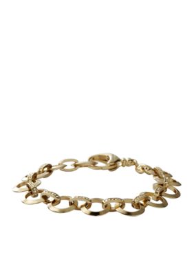 Fossil Gold Tone with Glitz Charm Starter Bracelet