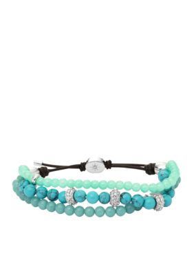 Fossil&reg; Triple Stand Turquoise Wrist Wrap