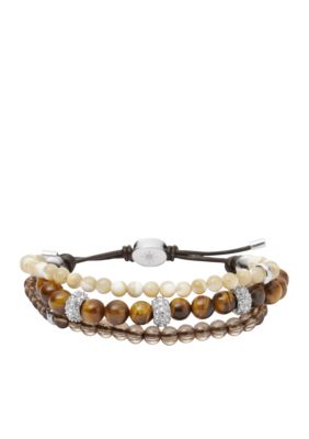 Fossil Triple Strand Leather Cord Bracelet