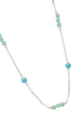 Fossil&reg; Strand Necklace on Silver-Tone Chain
