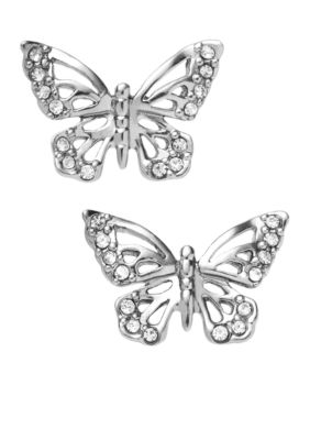 Fossil Shiny Open Work Butterfly Stud Earrings