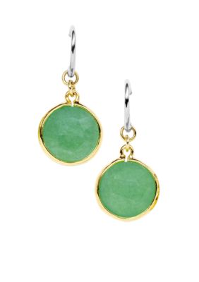 Fossil Green Dyed Jade Earrings