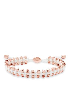 Fossil Woven Waxed Cord Bracelet