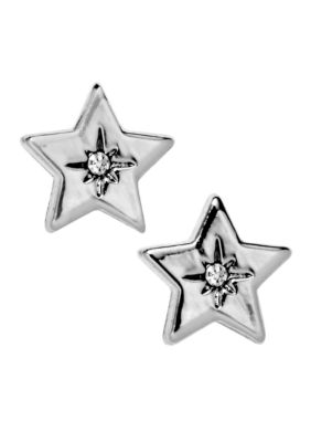 Fossil Silvertone Star Earrings