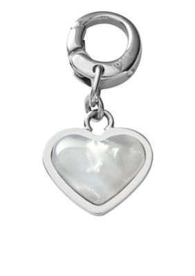 Fossil Mother of Pearl Charm Heart