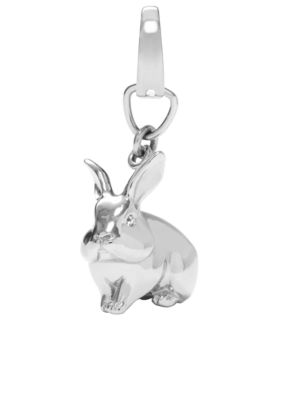 Fossil Shiny Stainless Steel Bunny Rabbit Charm
