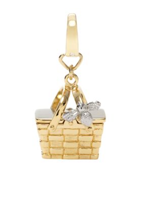 Fossil Goldtone Picnic Basket Charm