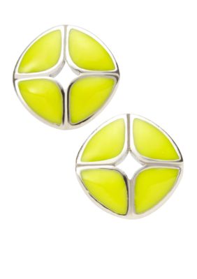 Fossil Polished Steel Stud Earrings