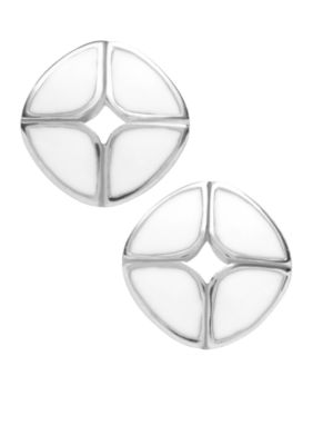 Fossil Signature Pattern Stud Earrings