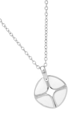 Fossil Polished Steel and Pattern Pendant