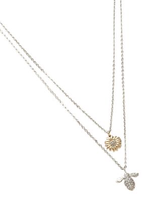 Fossil Dainty Double Friendship Pendant Necklace