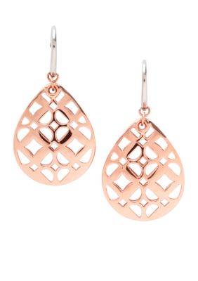 Fossil Rose Goldtone Drop Earrings