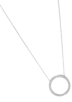 Fossil Polished Steel and Clear Crystal Pave Tear Drop Earrings