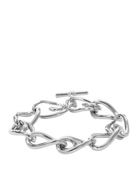 Fossil Polished Steel Link Bracelet
