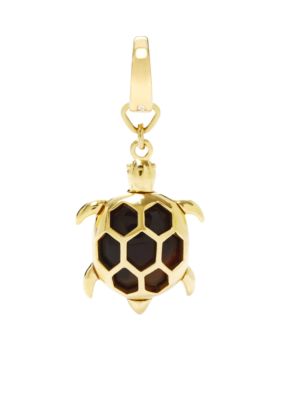 Fossil Goldtone Turtle Charm