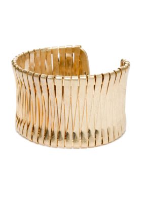 Kenneth Cole New York Gold-Tone Woven Cuff Bracelet