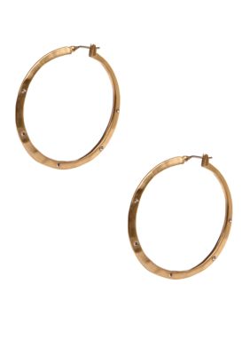 Kenneth Cole New York Goldtone Hammered Hoop Earrings