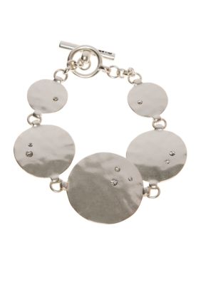 Kenneth Cole New York Silvertone Hammered Circle Bracelet