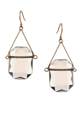 Kenneth Cole New York Square Smokey Stone Drop Earring