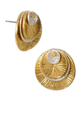 Kenneth Cole New York Stacked Disc Stud Earrings