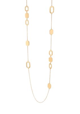 Kenneth Cole New York Rectangle Disc Long Necklace