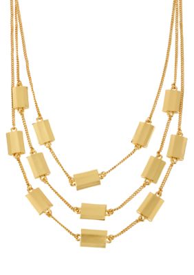 Kenneth Cole New York Faceted Rectangle Bead Illusion Necklace