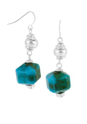 Kenneth Cole New York Turquoise Geometric Bead Drop Earrings