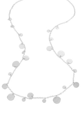 Kenneth Cole New York Shaky Silver Circle Long Necklace