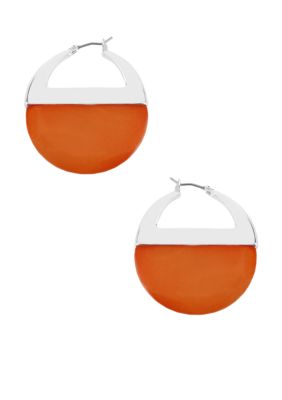 Kenneth Cole New York Coral Shell Gypsy Hoop Earrings