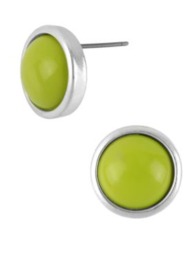 Kenneth Cole New York Lime Green Round Stud Earrings