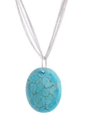 Kenneth Cole New York Semi Precious Turquoise Oval Pendant