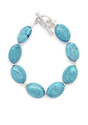 Kenneth Cole New York Semi Precious Turquoise Bead Toggle Bracelet