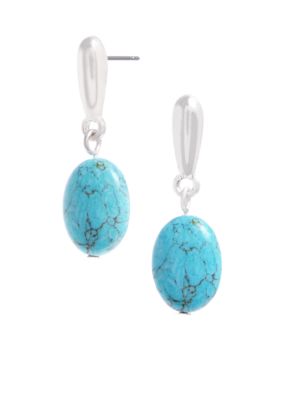 Kenneth Cole New York Semi Precious Turquoise Bead Drop Earrings